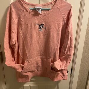 Disneyland Resort XL Pink Sweatshirt Classic Minnie Mouse Embroidered Crew Neck